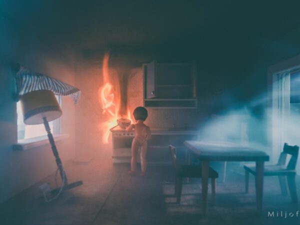 Våkne til flammer på kjøkken - Visualiseringer