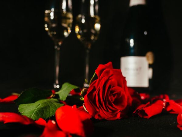Champagne og roser - Valentine