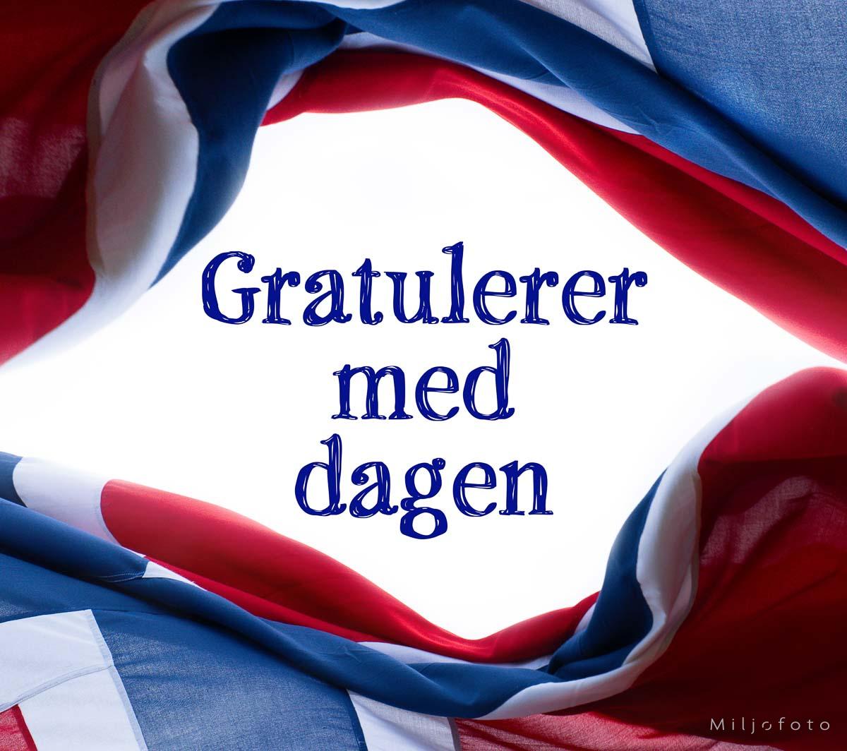 Gratulerer med dagen, flagg Gratulerer med dagen, flagg