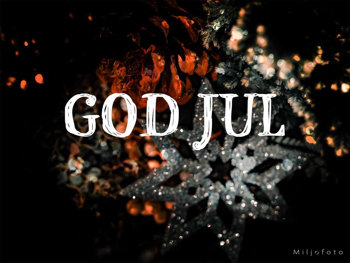 Jul et bilde med god jul og julestjerne