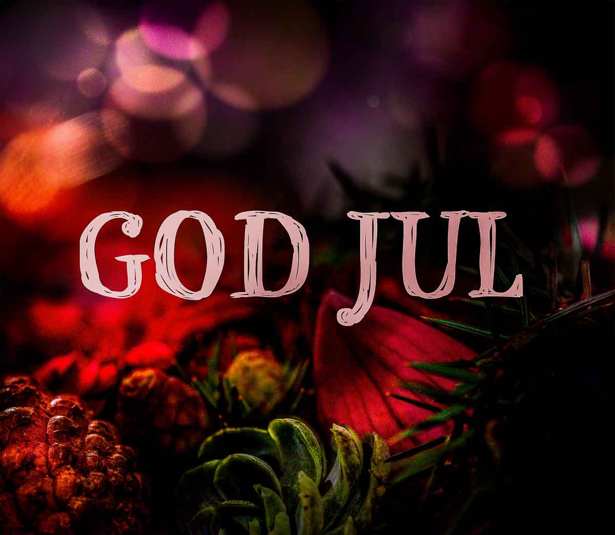 God jul i julefarger God jul i julefarger, en nydelig julehilsen og julebilde