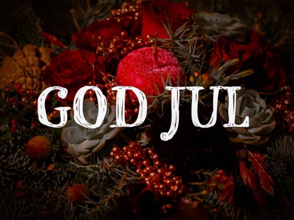 God jul med eple dekorasjon
