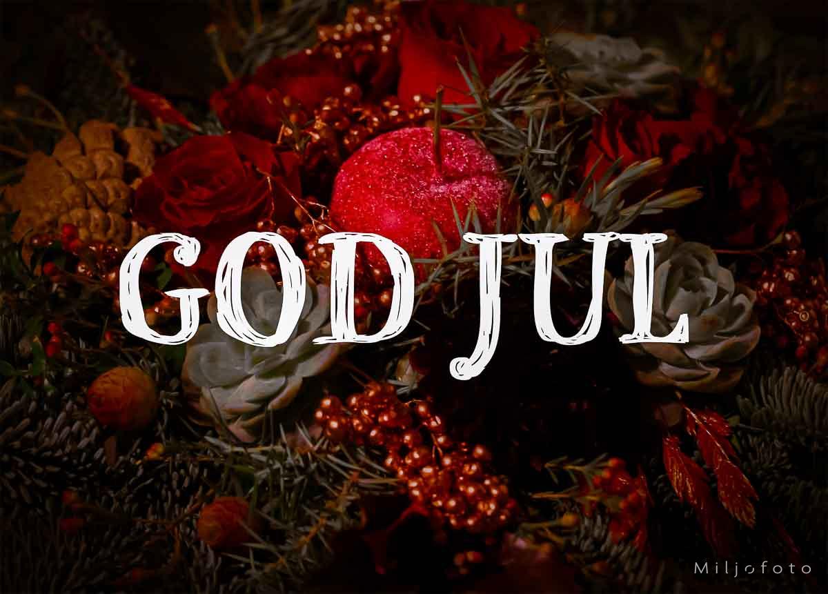 God jul med eple dekorasjon
