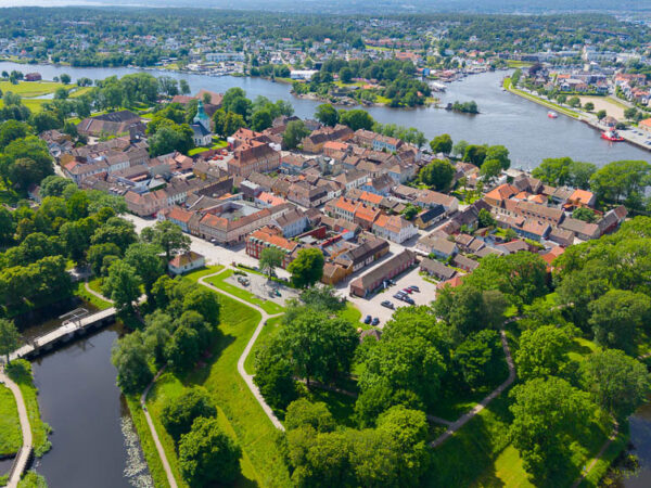 Dronebilde av Gamlebyen