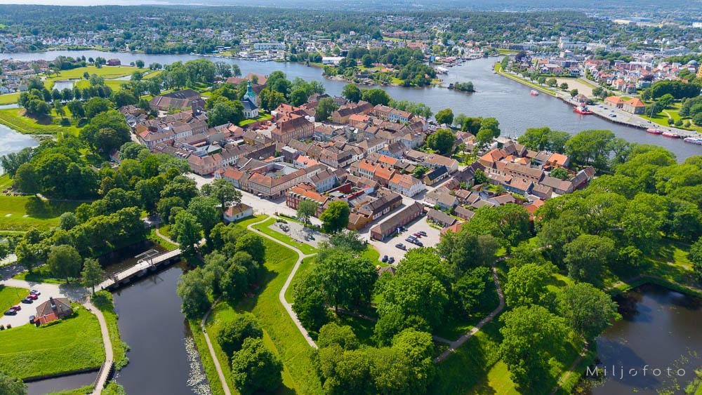Dronebilde av Gamlebyen